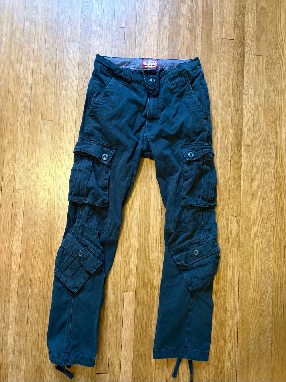 Matchstick Gorpcore Multi Pocket Y2K Cargo Tactical Pants Black Size 29